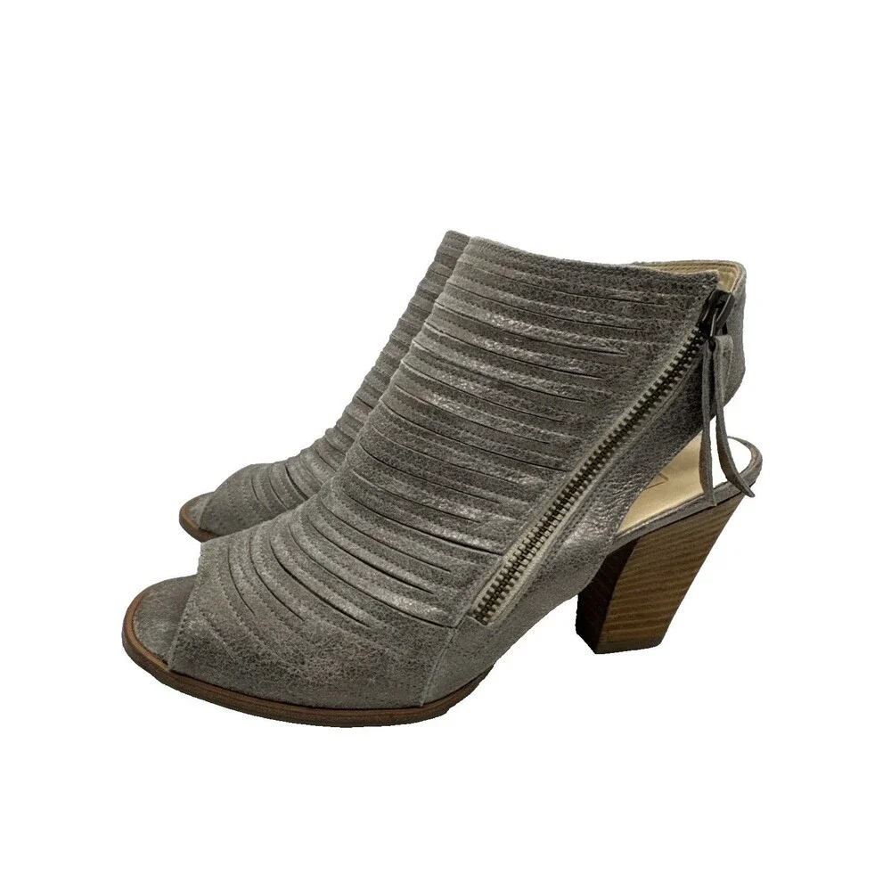 Paul Green Cayenne Leather Peep Toe Sandals Heels Sz7.5